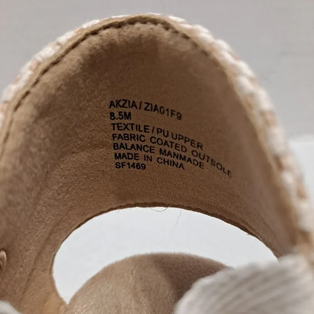 Anne Klein Women’s Zia Wedge Espadrille Sandals Size 8.5M Cream Linen
